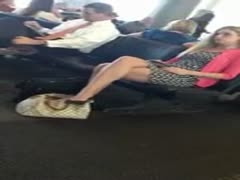 The gorgeous, intriguing woman in high heels was unaware that I was recording her.